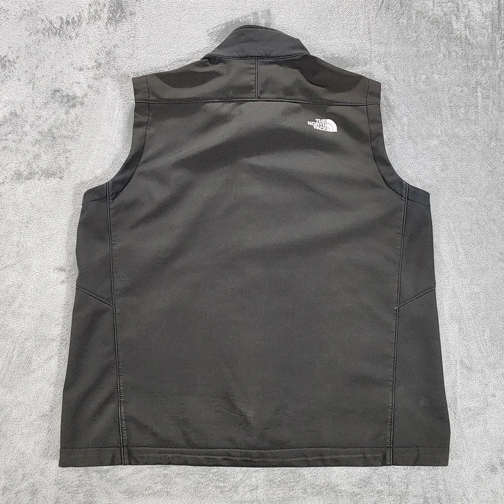 North Face Vest Mens XL Black Softshell Full Zip Windbreaker Pockets Outdoor